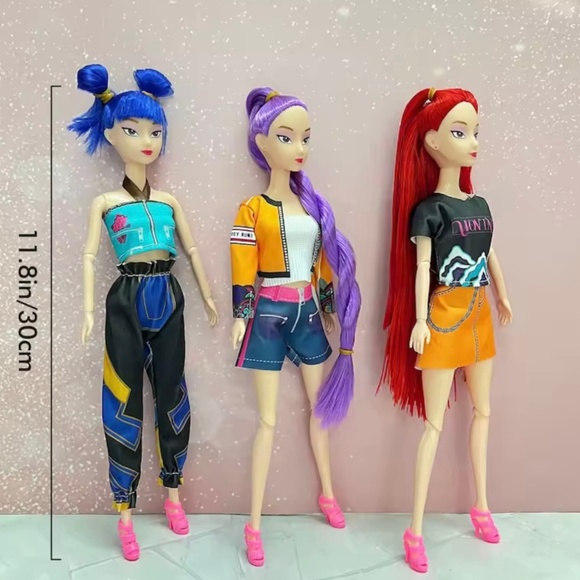 3PC Kpop Demon Hunter Dolls Set Moveable 11.8" Figures USA Seller Fast Ship - Picture 4 of 7